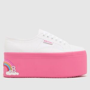 Superga x Barbie - limited edition - Women's White and Pink Platform Sneakers